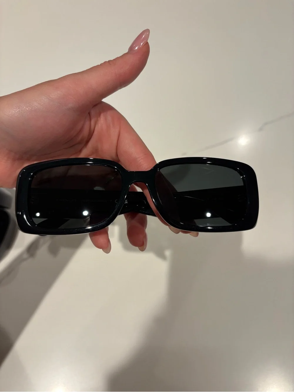 Coach Black Narrow Rectangle Sunglasses